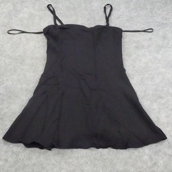 Polo Ralph Lauren Dress Womens 10 Lined Spaghetti Strap Black Wool Blend Flowy B - Picture 2 of 12
